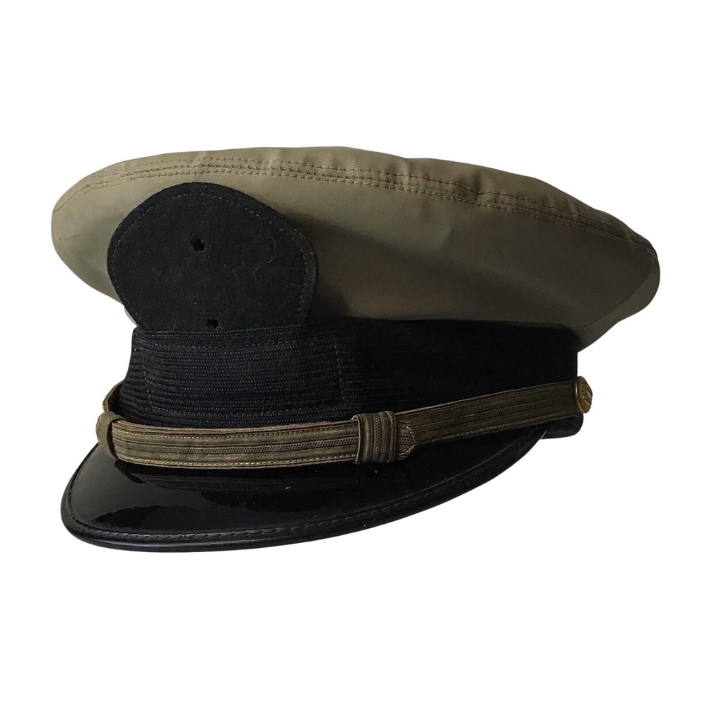 Bancroft US Army Officer's Uniform Dress Visor Cap w/Black‎ Leather Brim Size 7